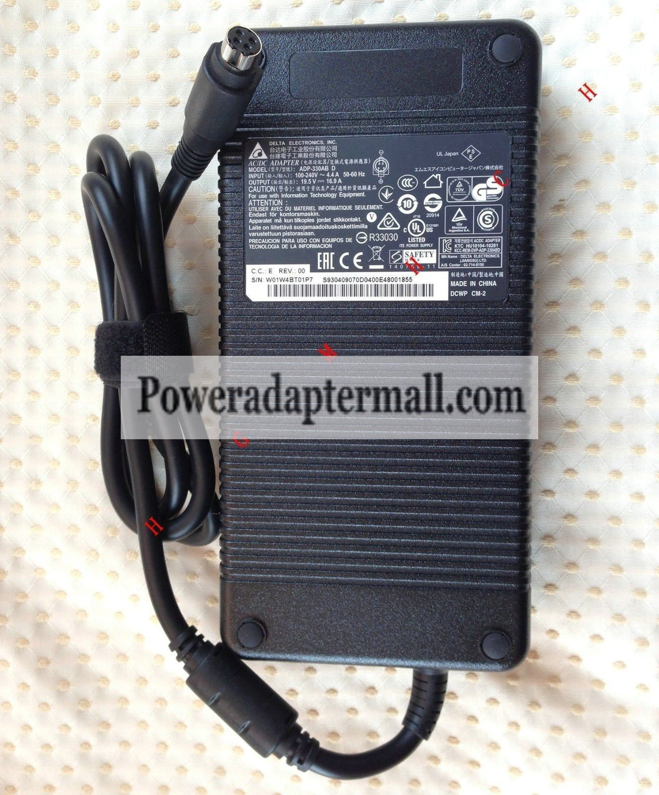 Original 330W 19.5V 16.9A Clevo P370SM-A Gaming power AC Adapter